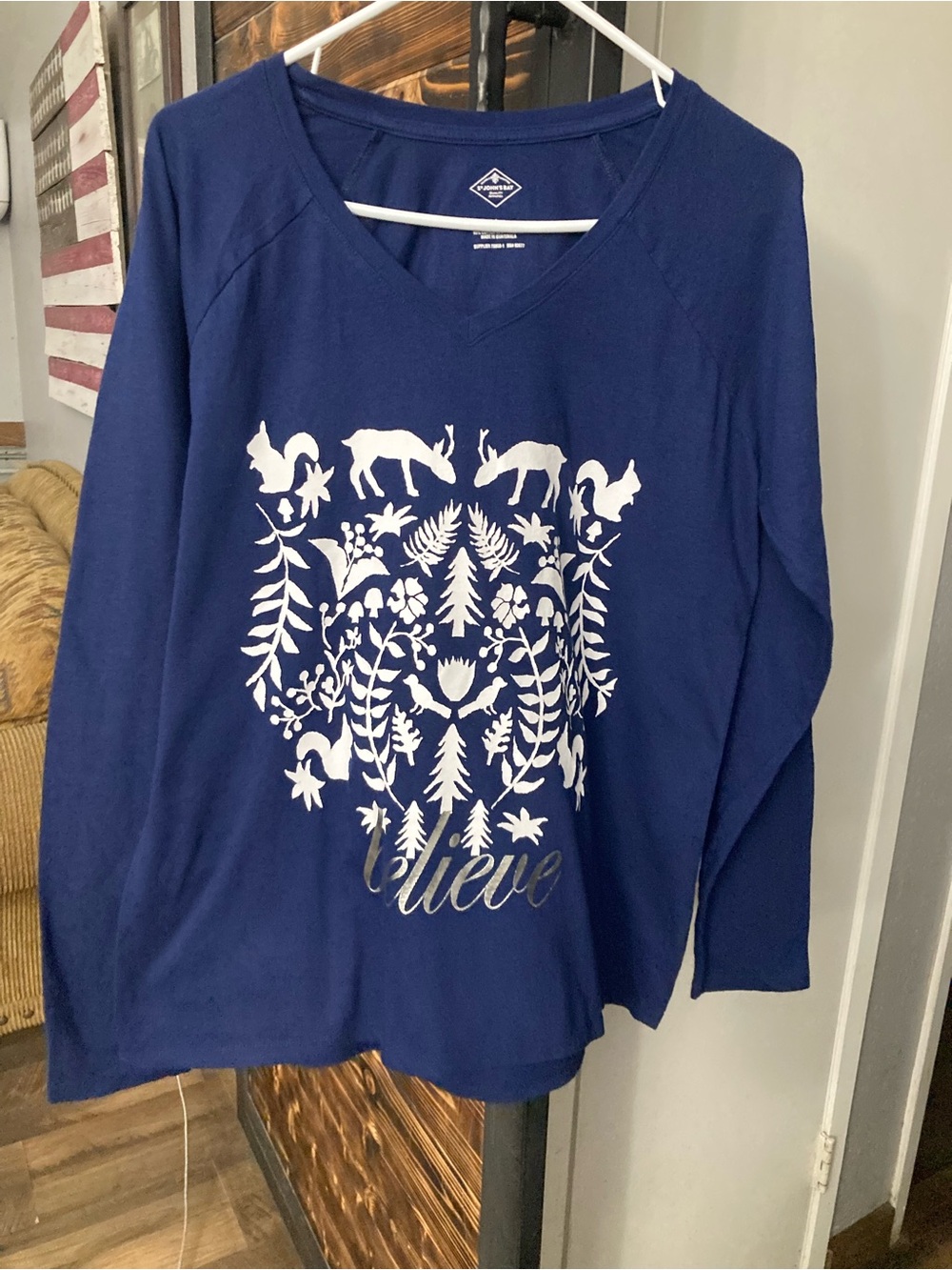 St. John's Bay Navy Graphic Logo Tee